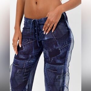 Frankie’s Bikini’s Blue Denim Print Cover up Pants